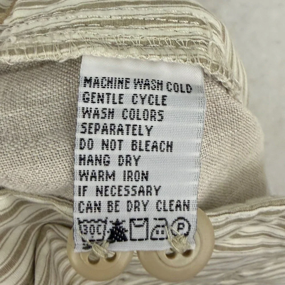 Tommy Bahama Cargo Pants Mens Medium Beige 100% Linen Drawstring Relaxed